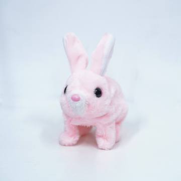 Cute Electric Plush Rabbit with Soft Fur and Animated Mouth