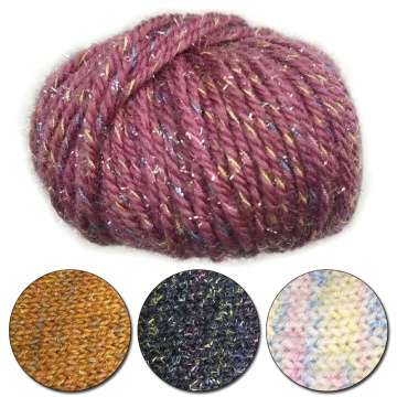 Colorful Crochet Soft Warm Knitting Yarn Gold Shiny Thread For DIY Handmake Knitting Sweater Shawl Weaving Clothes Supplies
