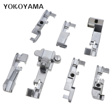 YOKOYAMA 7Pcs/Set Overlock Presser Foot Sewing Machine Parts Multifunctional Presser Foot Home Manual Tool For Brother Singer