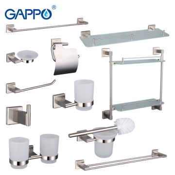 GAPPO Bath Hardware Sets Stainless Steel bath towel holder Soap Dishes Paper Holders Robe Hook Toilet Brush bathroom accessories