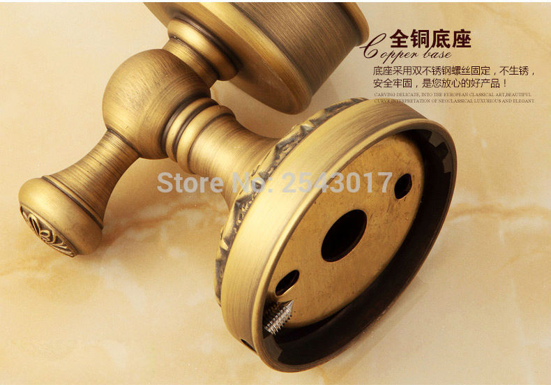 European Style Antique Brass Toothbrush Holder, Tumbler Holder Single Cup Holder Bathroom Accessories ZR2654