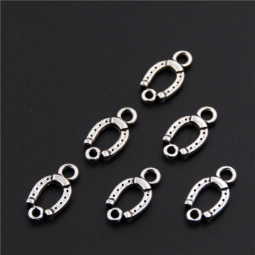 50pcs Silver Color Tone Horseshoe Hole Necklace Bracelet Connectors Charms For Jewelry Making DIY Handmade Craft A940