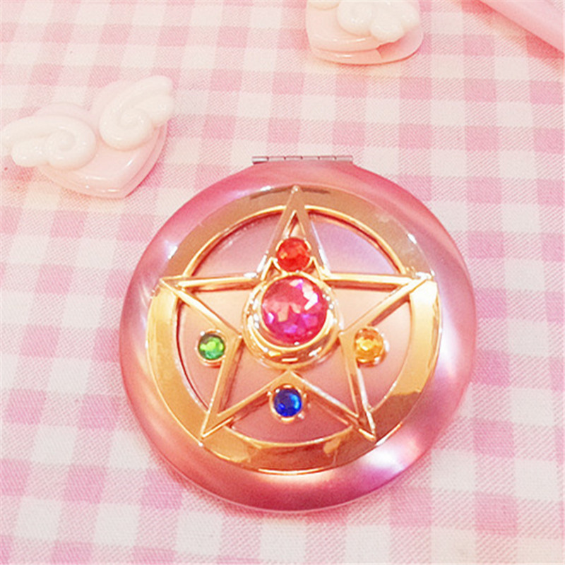 Sailor Moon Cosmetic Mirror Tsukino Usagi Cosplay Costumes Props Zecter Cartoon Cute Girl make Up Mirror Fancy Gift