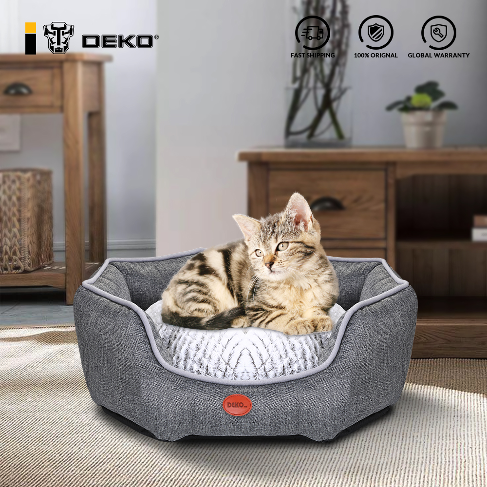 DEKO Pets Sofa Sleeping Bed Soft Waterproof Cushion Gray Mat Hondenmand For Puppy Cat Cotton Pillow Small Dog Supplies