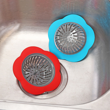 1pc Flower-formed Kitchen Sink Strainer Premium Silicone Sink Colander Strainer Kitchen Accessories Blockage-proof Sink Filter