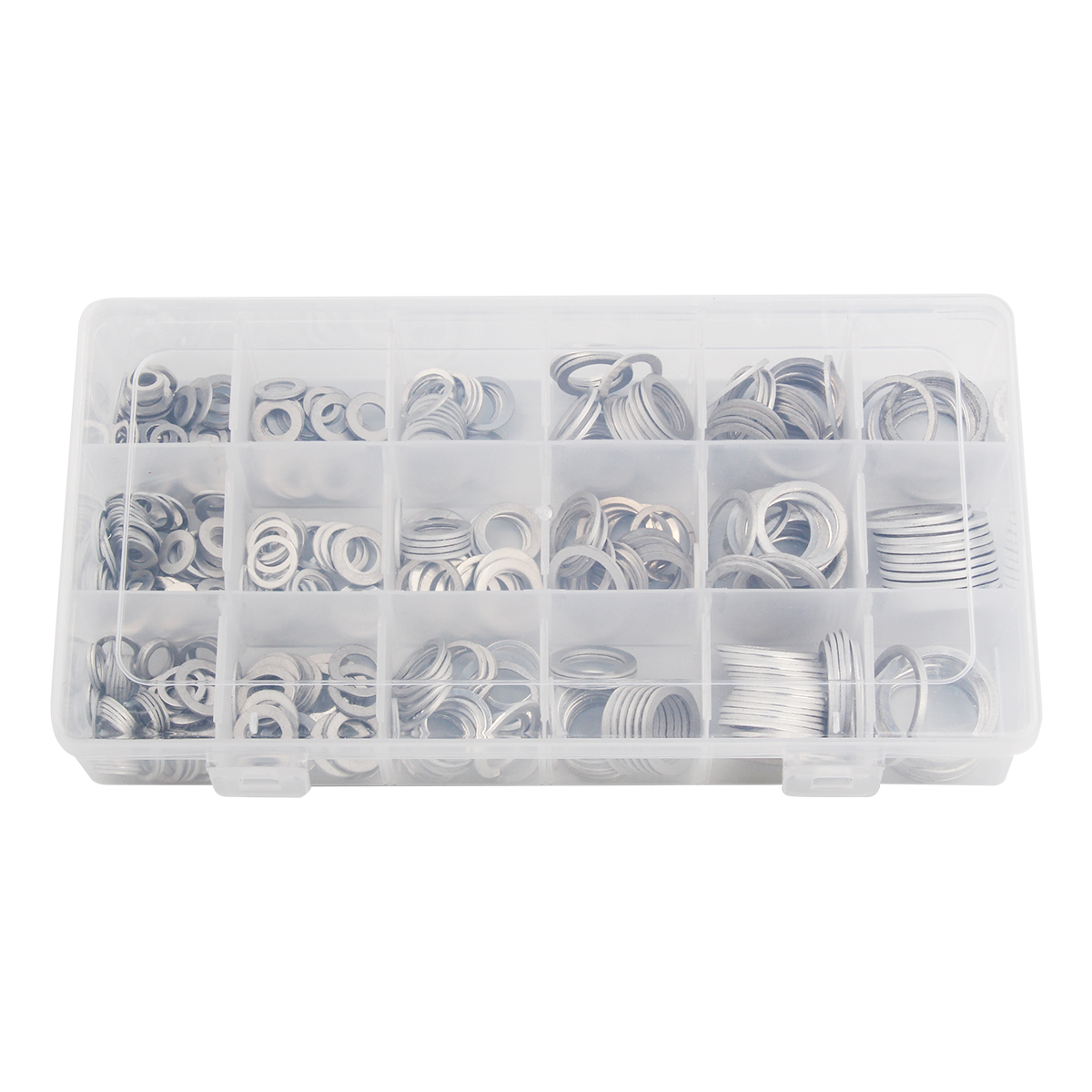 450Pcs Assorted Gaskets Washers Gasket Aluminum Flat Metal Washer Gasket Assorted Aluminum Sealing Rings Set With Case