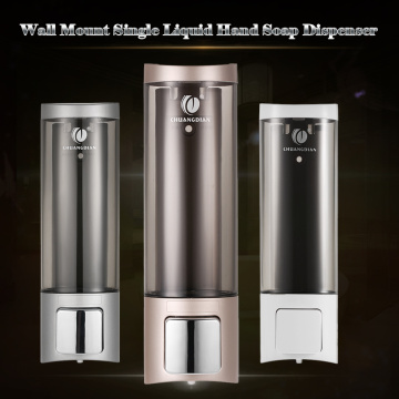 CHUANGDIAN Washroom Soap Dispenser with Double Sided Foam Tape Wall Mount Manual Hand Liquid Shampoo Shower Gel Dispenser 200ml