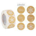 500pcs Snowflake Kraft Sticker Merry Christmas Stickers Package Seal Labels Christmas Gift Decoration Sticker new year decor