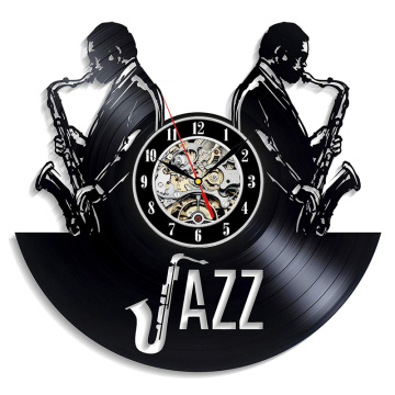 Vintage Vinyl Record Wall Clock Modern Design Jazz Music Theme 3D Decoration Classical Vinyl Clocks Wall Watch Home Decor