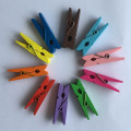 50Pcs Beautiful 35mm Mixed Colors Mini Wooden Clothes Pegs Photo Paper Hanging Peg Pin Clothespin Decorative Craft Clip