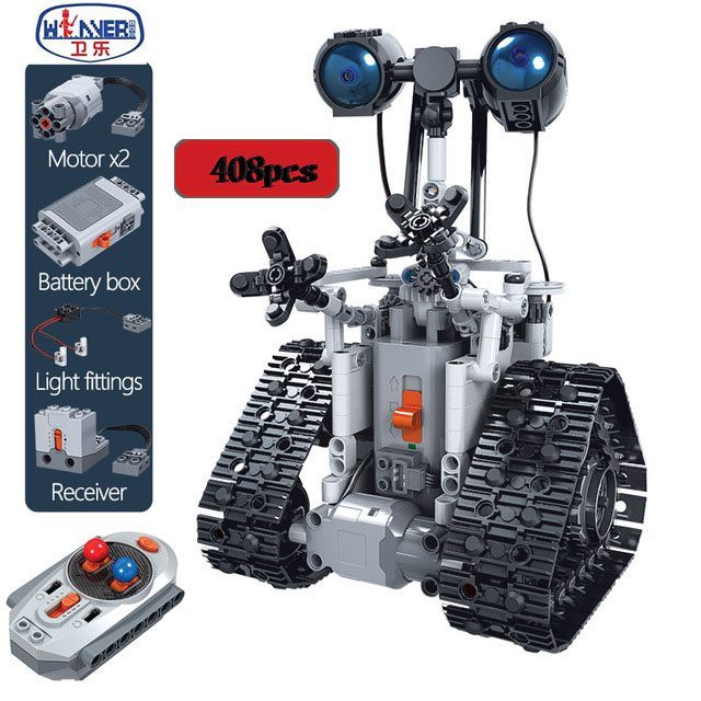 408PCS ERBO Creative Technic RC Robot Kit Electric Building Block City Remote Control Intelligent Robot Bricks Toys For Children
