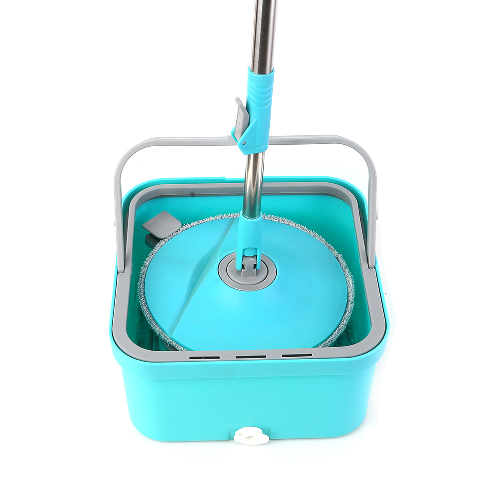 Square Spin Mop And Bucket Set With Wringer 2 Refills