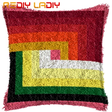 Latch Hook Cushion Stitching Color Pillow Case Acrylic Yarn Pillow Pre-Printed Color Canvas Crochet Cushion Cover Hobby & Crafts