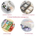 5 Grids Wardrobe Storage Box Basket Socks Bra Underwear Storage Box Organizer Women Men Plastic Container Organizer