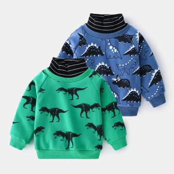 Autumn Kids Boys Sweater Cartoon Cartoon Long Sleeve Turtleneck Sweater Baby Girls T-shirts Tops Cotton Casual Children T-shirt