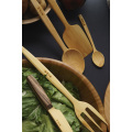 NIAR Wooden Utensil Set - 7 Piece Set Cooking Set - Handmade Kitchen Utensils Set Natural Dinner Spoon, Spatula, Vegetable Knife