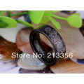 Cheap Price Free Shipping 2015 USA Hot Selling 8MM Black Pipe Doctor Who The Lord One Ring Mens' Tungsten Carbide Wedding Ring