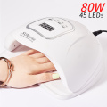 ROHWXY UV Nail Lamp For Manicure Tools LED Nail Dryer For Curing All Gels Polish 80W/54W Timer Smart Ice Lamp For Nails Design