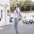 New Quality Fashion Transparent Adult Waterproof Clear Long Women Men Backpack Jacket Raincoat with Reflective Hood Dropshipping