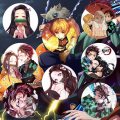 Anime Demon Slayer Kimetsu Ghost Blade Kidney Bean Cosplay Badge Cartoon Collection Backpacks Badges Bags Button Brooch Pin Gift