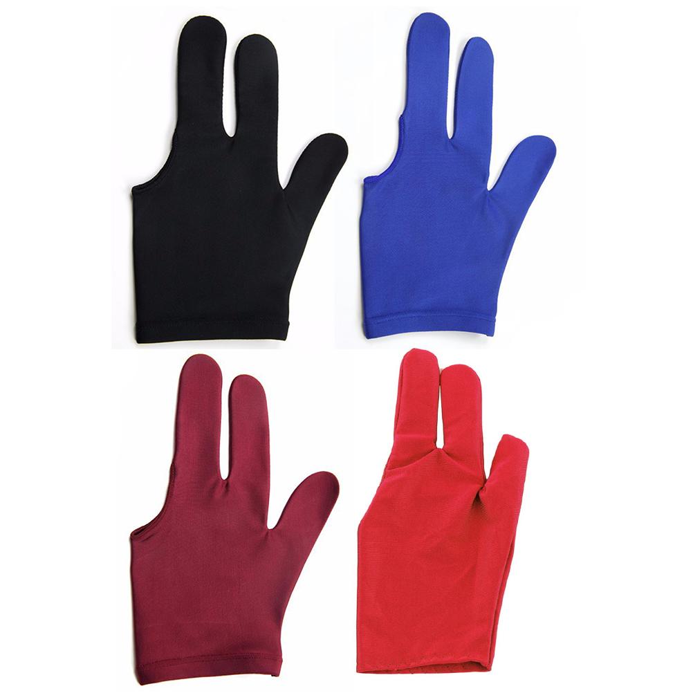 4 Colors 1Pc HOT Spandex Snooker Billiard Cue Glove Pool Left Hand Open Three Finger Accessory for Unisex Women and Men