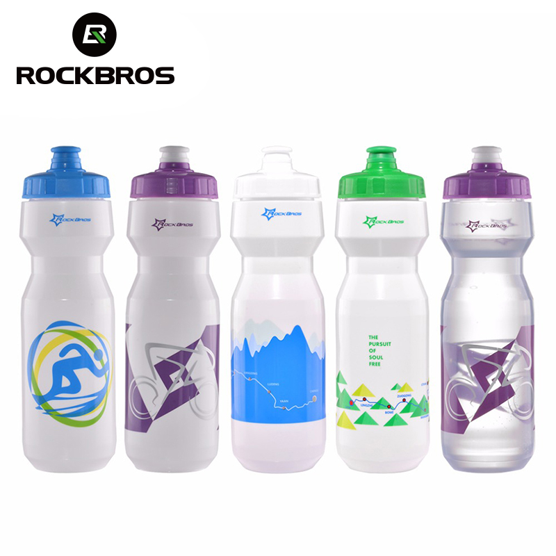 ROCKBROS Bicycle Water Bottles 750ml Cycling Outdoor Sports Water Bottles with Dust Cover Portable Plastic MTB Bike Bottles