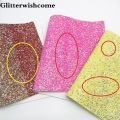 Glitterwishcome 30X134CM Mini Roll, Glitter Fabric, Vinyl For Bows Chunky Glitter Leather fabric Vinyl for Bows, GM199