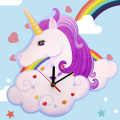 Unicorn Wall Clock Unicorn and Rainbow Decor Magic Clock Creative Art Wall Decoration Time Clock For Kids Girls Her