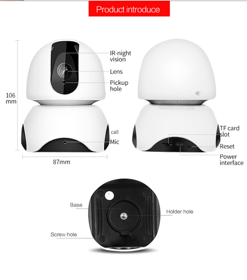 1pc New 1080P 720P IP Camera Security Camera WiFi Wireless CCTV Camera Surveillance IR Night Vision P2P Baby Monitor Pet Camera