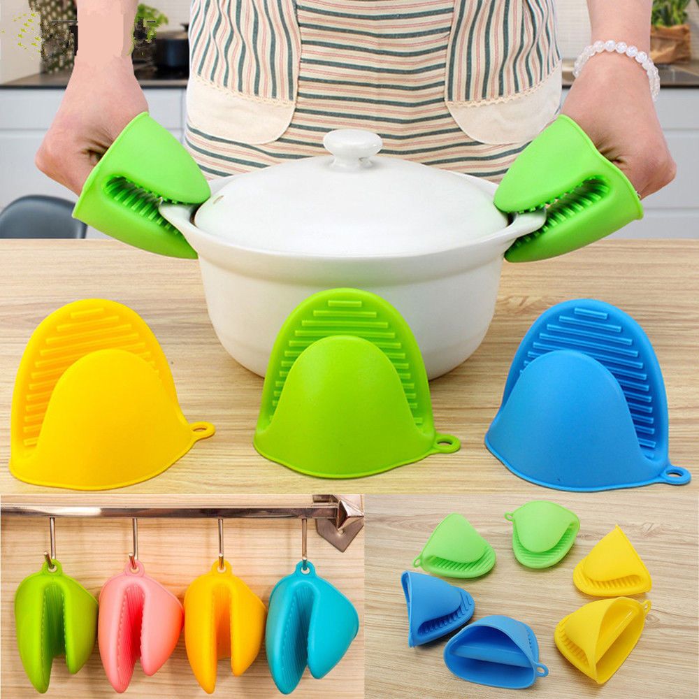 Silicone Mini Oven Mitts Gloves Heat Resistant Insulated Heat Gloves Pot Clip Kitchen Tool Baking Accessories 1PCS