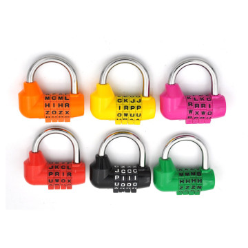 ZLinKJ 4 Dial Digit Letter Combination Travel Security Code Lock Diary Password Padlock Pink , Black , Yellow, Green,Red,Orange