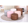 Round artificial leather bed sofa bench