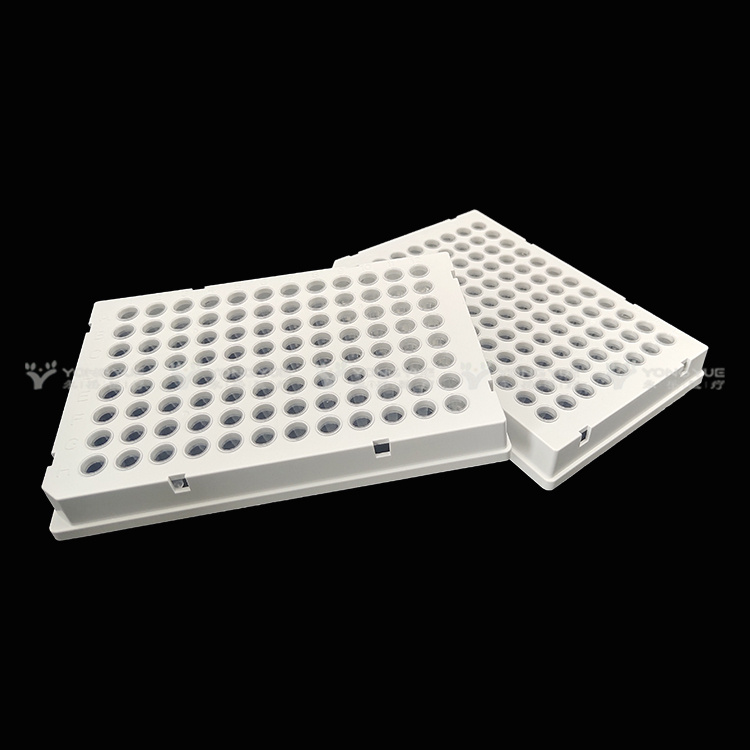 0 1ml 96 Well Pcr Plate Full Skirt White Frame Clear Tube