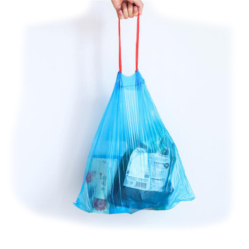 15Pcs/Roll Strong Thicken Plastic Bag Auto Drawstring Trash Bag 20L Kitchen Bedroom Bath Rubbish Garbage Bag