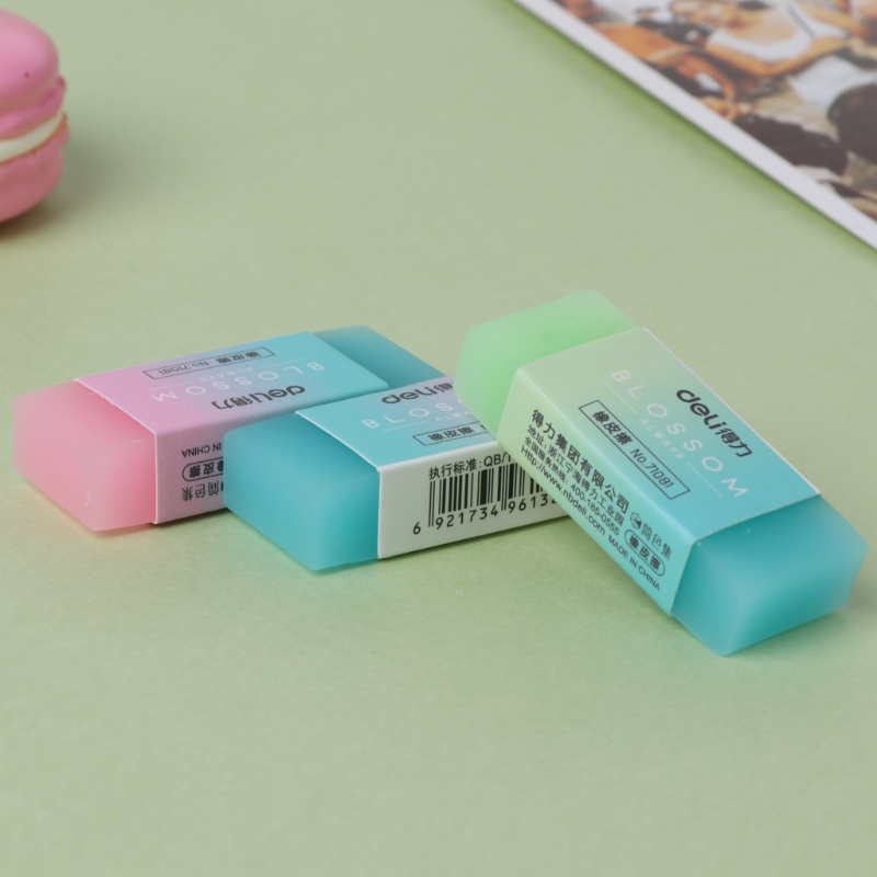 Candy gradient eraser Soft Durable Flexible Cube Cute Colored Pencil Rubber Erasers For School Kids Jelly colored pencil erasers