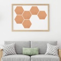5 Pack Hexagon Cork Board with 50 Pieces Pins Self Adhesive DIY Notice Board Mini Wall Bulletin Boards for Pictures Photos Drawi