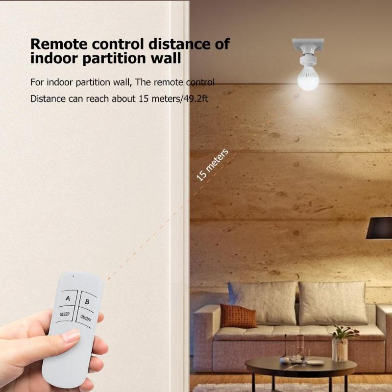E27 Wireless Remote Control Bulb Light Lamp Holder Cap Socket Switch Screw Light Holder Converter Lamp Base Socket