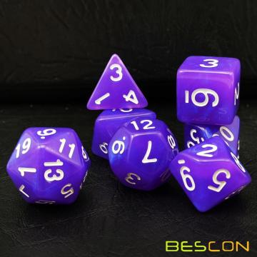 Bescon Moonstone Dice Set Purple Pearl, Bescon Polyhedral RPG Dice Set Moonstone Effect