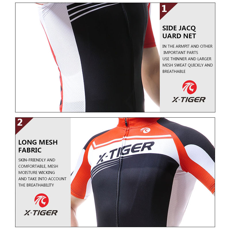 X-TIGER 100% Polyester Cycling Jerseys Pro Summer Bicycle Clothing Bike Clothes Wear Maillot Ropa Ciclismo Cycling Clothing