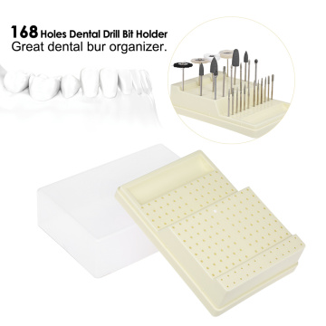 Dental Drill Bit Holder Dental Bur Stand Organizer Container Displayer Transparent Cover Plastic Dental Accessory 168 Holes