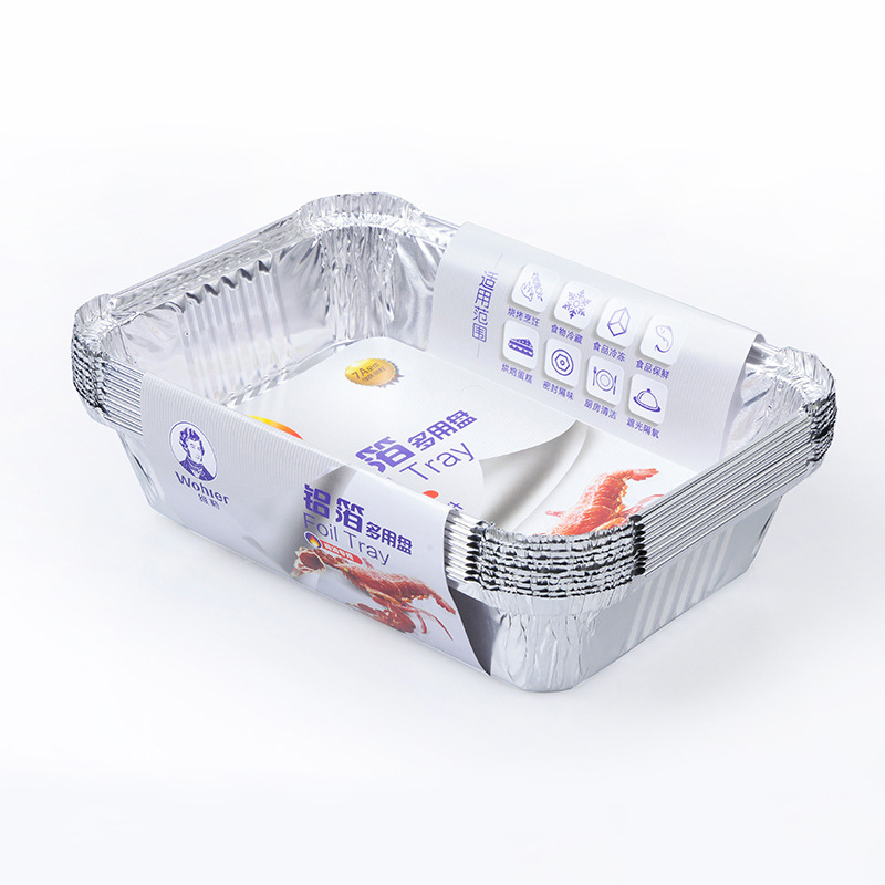 Barbecue Aluminum Foil Trays Disposable Food Vegetables Container Baking Pan Without Lid Kitchen Plates BBQ Supplie