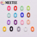Meetee 230pcs 15X10mm Colorful Acrylic Chain Links Plastic O Ring Strap Chain Buckles DIY Earring Jewelry Accessories BF511