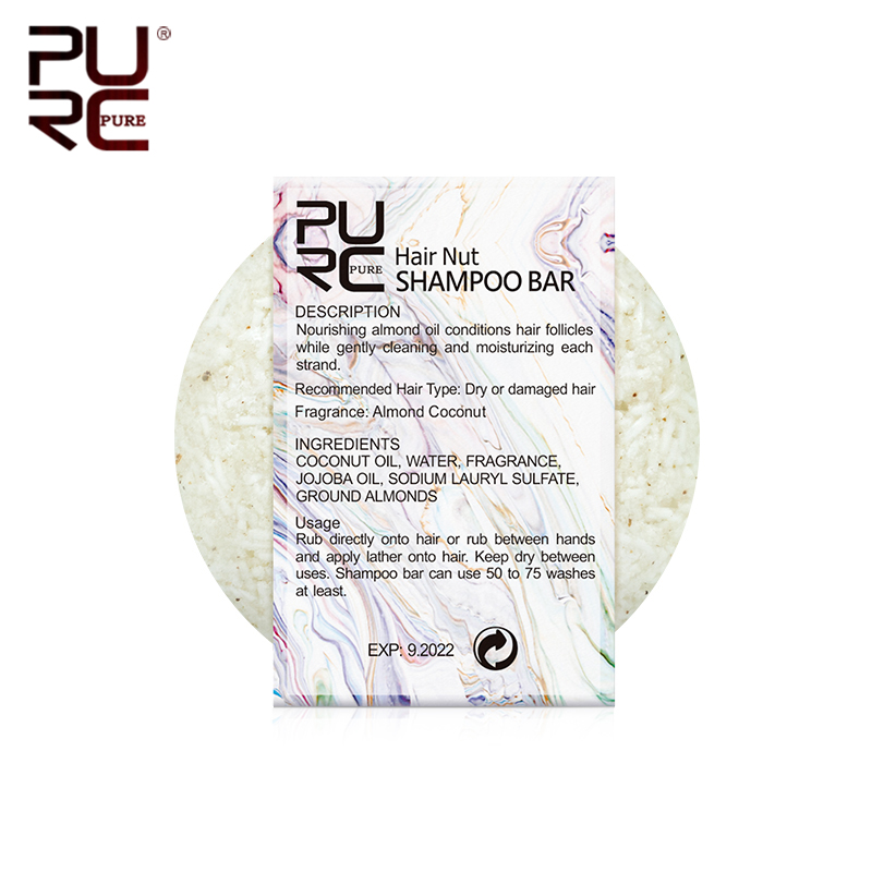 11.11 PURC New Arrivals Natural Hair nut Shampoo Bar Handmade Cold Processed Deep Cleaning & Nourishing Solid shampoo Hair Care