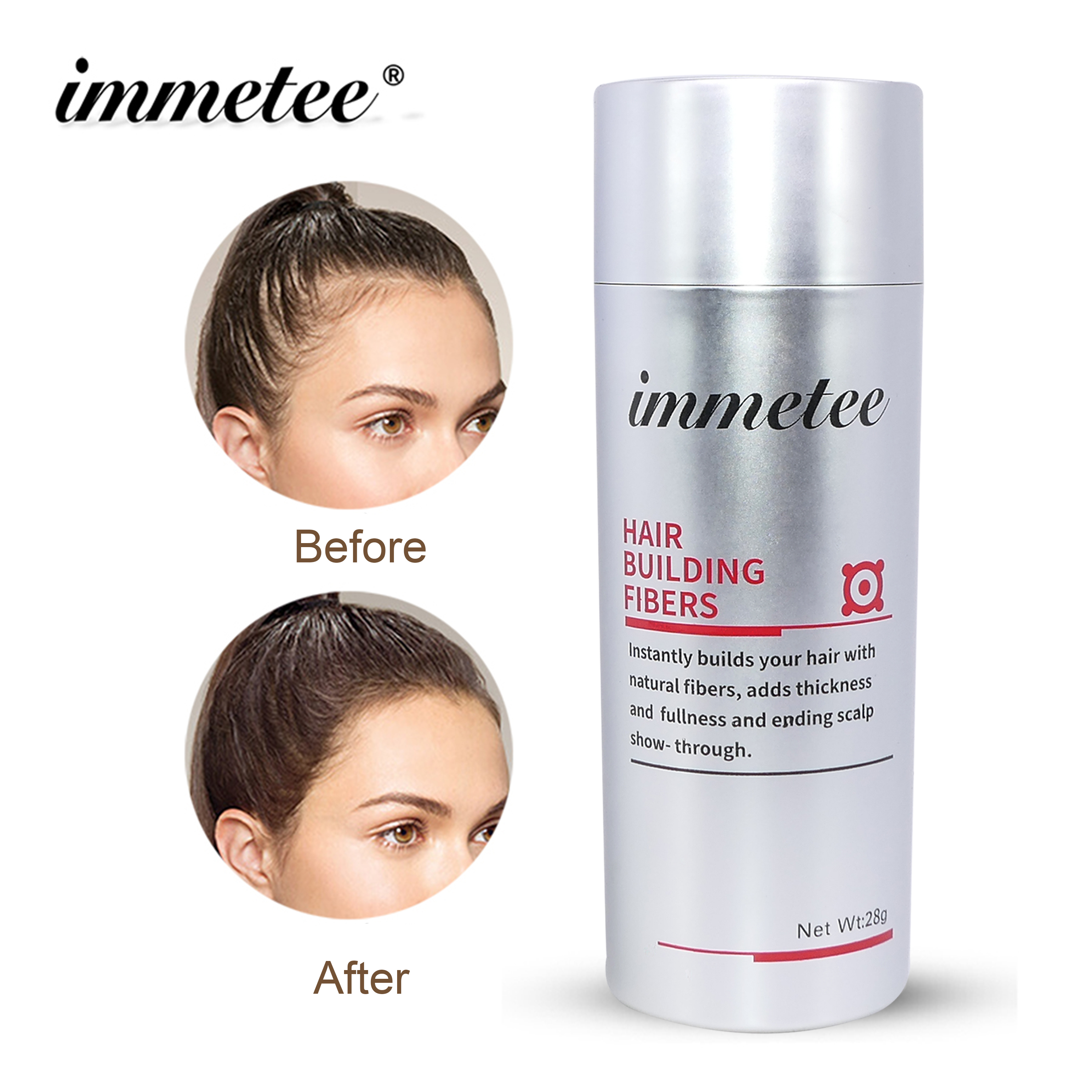 28g immetee Conceal Bald Powder Herbaceum Fibers Hair Growth Building 27.5g/28g Use For Woman&Man 12 Colors Can Choose