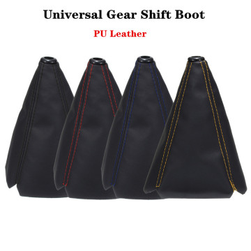 16mm Universal PU Leather Car Gear Shift Collars Carbon Fiber Auto Car Manual Stick Shifter Knob Gear Shift Boot Cover Gaiter