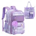 Cute Backpack for School Girls, Multi-Pockets with Cute Tote