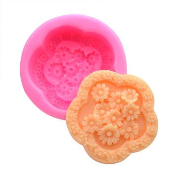 3D Flower Soap Molds Candle MoldFondant Chocolate Cake Decorating Tools Silicone Mould DIY Handmade Soap Candle Silicone Mould