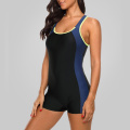 Charmleaks Women One-piece Sports Swimwear Sport Swimsuit Colorblock Anthletic Open Back Beach Wear Fitness Bathing Suits