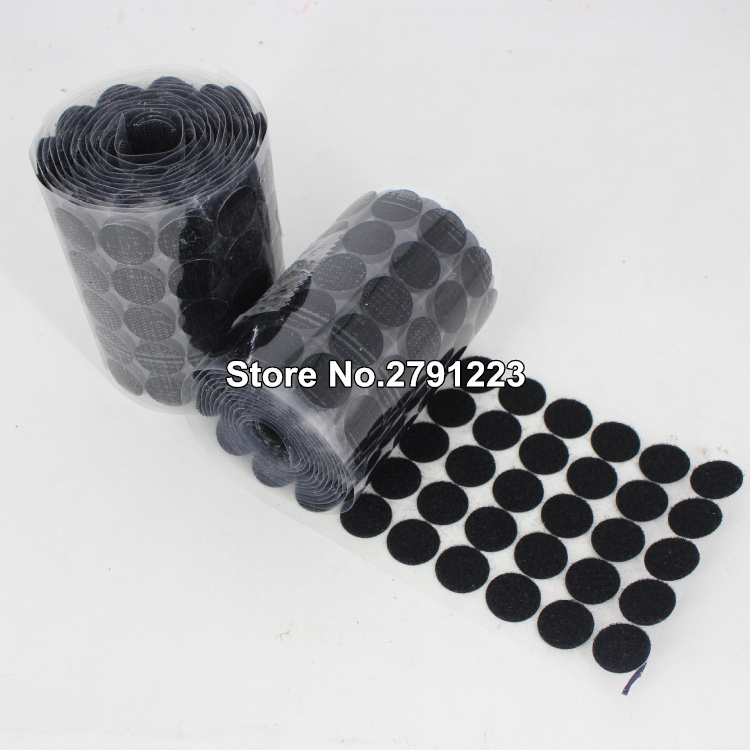 White black 20mm Diameter Nylon Fabric Sticky Back Round Coins Hook Loop Self Adhesive Fastener Dots Tapes hook loop tape 500pcs