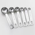 6pcs/set Measuring Spoons Stainless Steel Seasoning Coffee Tea Measuring Spoons With Scale Bakery Tool Kitchen Baking Supplies